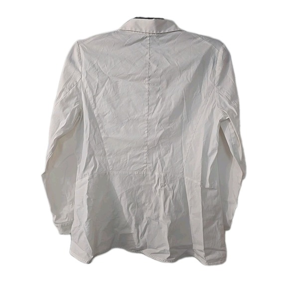 Lafayette 148 Women's Stretch Button Up Long Sleeve White Shirt Size 10 Medium - Picture 3 of 5